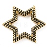 Rack Plating Brass Micro Pave Cubic Zirconia Star Linking Rings KK-A234-004G-2