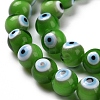 Handmade Evil Eye Lampwork Round Bead Strands LAMP-L055-8mm-24-4