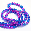 Baking Painted Transparent Crackle Glass Round Bead Strands DGLA-Q018-8mm-49-3