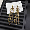 Geometric Alloy Chandelier Earrings for Women WG4494D-02-3
