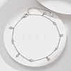 925 Sterling Silver Cable Chain Anklet AJEW-Z029-08P-2