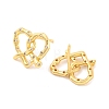 Brass Stud Earrings for Women EJEW-U015-22G-01-2