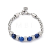 Natural & Synthetic Mixed Gemstone & Glass Beaded Link Bracelet BJEW-M295-01P-2