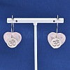 Natural Rose Quartz & 304 Stainless Steel Hoop Earrings for Women EJEW-G475-04P-05-2