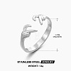 201 Stainless Steel Cuff Open Rings FS-WG76F01-06-1