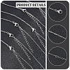  20Pcs 304 Stainless Steel Cable Chain Necklaces Set for Men Women STAS-NB0001-78-5
