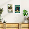 2Pcs 2 Style Rectangle with Cat Pattern Vintage Metal Iron Sign Poster DIY-CN0002-58-6