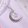 Alloy Moon & Glass Pendant Decorations HJEW-JM02689-06-1