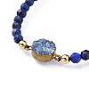 Adjustable Natural Lapis Lazuli(Dyed) Braided Bead Bracelets BJEW-JB04558-02-2