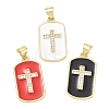 Religion Cross Brass Micro Pave Clear Cubic Zirconia Pendants CU-CBA83A6-03H-G-1