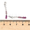 Faceted Round Natural Quartz Crystal & Ruby & Pink Tourmaline Beaded Pendants X-PALLOY-JF03529-09-3
