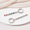 Brass Pave Cubic Zirconia Hoop Dangle Earrings KK-CBAD9DF-02P-B-5