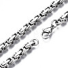 201 Stainless Steel Byzantine Chain Bracelet BJEW-S057-85-3