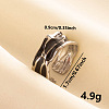 Stylish 304 Stainless Steel Enamel Cuff Ring UV8723-1-1