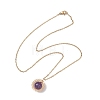 Natural Amethyst Copper Wire Wrapped Flower Pendant 304 Stainless Steel Cable Chain Necklaces for Women NJEW-JN05616-01-5
