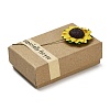 Kraft Paper Gift Boxes with Faux Sunflower Outside for Jewelry Set CON-Z011-01A-02-1