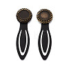 Alloy & Iron Bookmark Cabochon Settings PALLOY-N184-01AB-1
