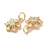 Rack Plating Brass Micro Pave Cubic Zirconia Pendants KK-E081-16G-2