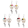 Halloween Theme Brass Dangle Earrings EJEW-JE06039-S-1