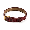 Leather Textured Bracelet Straps Slide Wristbands for Slide Charms AJEW-K232-01G-01-1