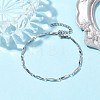 304 Stainless Steel Rectangle Link Chain Bracelets for Women Men BJEW-JB10272-01-2