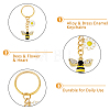 8Pcs 2 Style Alloy & Brass Enamel Keychains KEYC-DC0001-14-4