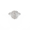 Non-Tarnish 304 Stainless Steel Flat Round with Initial Letter Open Cuff Ring for Men Women RJEW-S405-246P-G-1
