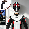 2 Bags Wood & Carbon Alloy Motorcycle Helmet Rack ODIS-DL0001-11-6