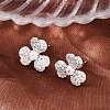 Brass Micro Pave Cubic Zirconia Stud Earrings EJEW-G471-51P-1
