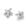 Brass Micro Pave Clear Cubic Zirconia Charms KK-P355-01F-P-2