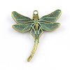 Dragonfly Zinc Alloy Big Pendant Rhinestone Settings LS-PALLOY-R065-090-FF-2