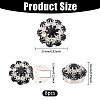 8Pcs Brass Rhinestone Cufflinks BUTT-GL0001-07B-2