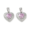 Valentine's Day Brass Micro Pave Pearl Pink Cubic Zirconia Charms KK-A299-14P-1