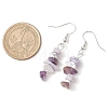 Natural Howlite & Amethyst & Purple Turquoise Dangle Earrings EJEW-JE06127-01-3