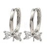 Brass Micro Pave Clear Cubic Zirconia Earring Findings KK-D226-04P-1