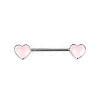 Brass Enamel Pink Heart Barbell Nipple Rings FS-WGE2017-03-1