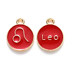 Alloy Enamel Pendants X-ENAM-S124-01B-07G-1