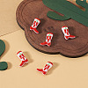 5Pcs Boot Baking Paint Glass Enamel  Beads LAMP-TADJ0001-08E-5