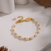 304 Stainless Steel & Natural Freshwater Pearl Beaded Bracelets for Women BJEW-B162-02G-1