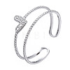 Non-Tarnish 304 Stainless Steel Heart Wrap Open Cuff Ring X-RJEW-T023-73P-3