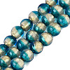 Handmade Lampwork with Gold Powder Beads Strands LAMP-N037-06A-02-1
