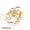 304 Stainless Steel & Cat Eye Cuff Bangles WG7AE9E-03-1
