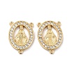 6Pcs Brass Micro Pave Cubic Zirconia Chandelier Component Links KK-SZ0005-55-1