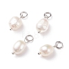 Grade B Natural Cultured Freshwater Pearl Charms X-PALLOY-JF01497-02-1