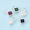 925 Sterling Silver Pave Cubic Zirconia Square Charms STER-T009-16S-2