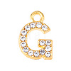 Golden Tone Alloy Rhinestone Pendants PW-WGCC773-07-1