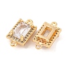 Brass Pave Clear Cubic Zirconia Connector Charms KK-S389-39G-2