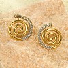 Vortex Spiral 304 Stainless Steel Stud Earrings for Women EJEW-F406-02B-G01-1