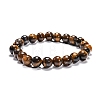 Natural Tiger Eye Beaded Stretch Bracelets B072-7-2