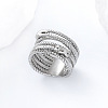 304 Stainless Steel Twisted Wire Design Finger Rings DM2174-4-1